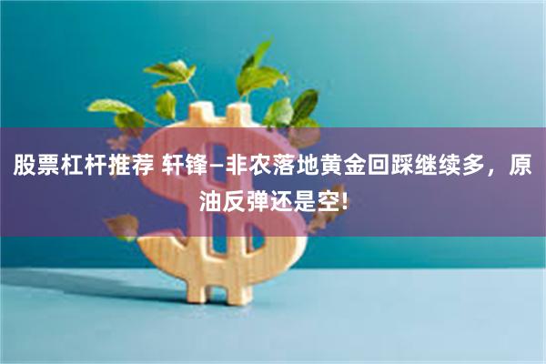 股票杠杆推荐 轩锋—非农落地黄金回踩继续多，原油反弹还是空!