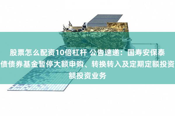 股票怎么配资10倍杠杆 公告速递：国寿安保泰然纯债债券基金暂停大额申购、转换转入及定期定额投资业务