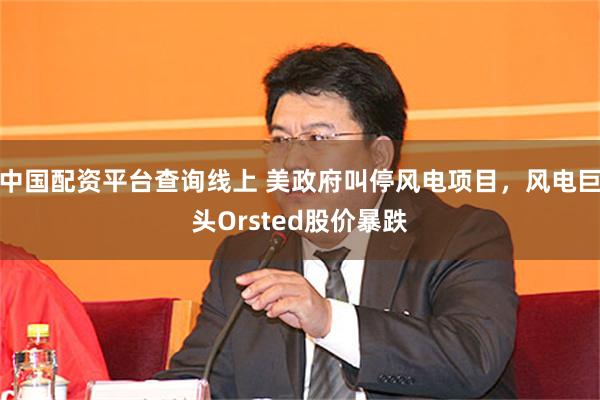 中国配资平台查询线上 美政府叫停风电项目，风电巨头Orsted股价暴跌