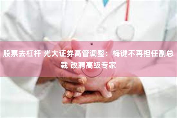 股票去杠杆 光大证券高管调整：梅键不再担任副总裁 改聘高级专家