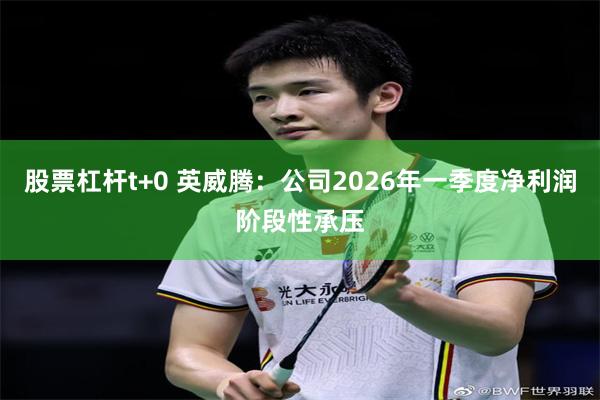 股票杠杆t+0 英威腾:公司2026年一季度净利润阶段性承压