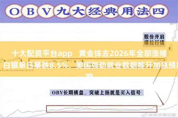 十大配资平台app 黄金抹去2026年全部涨幅,白银单日暴跌8.5%,美国强劲就业数据推升加息预期