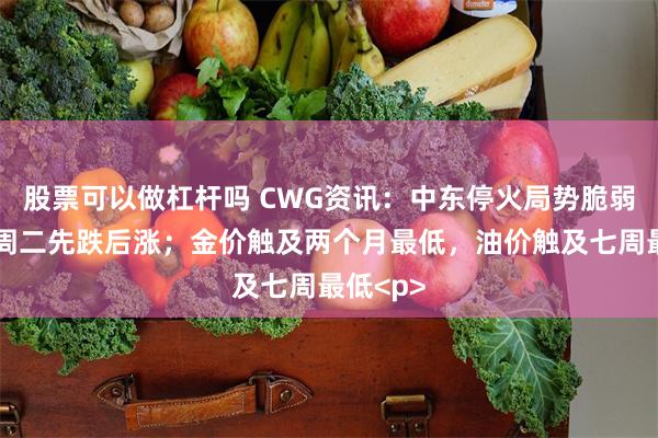 股票可以做杠杆吗 CWG资讯:中东停火局势脆弱,美元周二先跌后涨;金价触及两个月最低,油价触及七周最低<p>