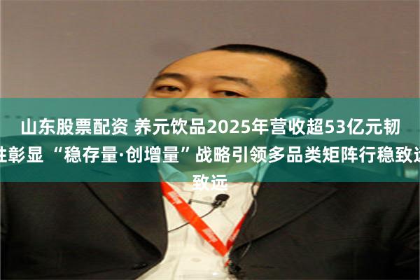 山东股票配资 养元饮品2025年营收超53亿元韧性彰显 “稳存量·创增量”战略引领多品类矩阵行稳致远