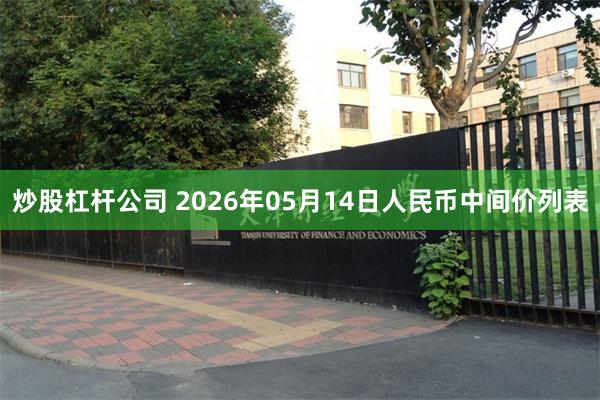 炒股杠杆公司 2026年05月14日人民币中间价列表