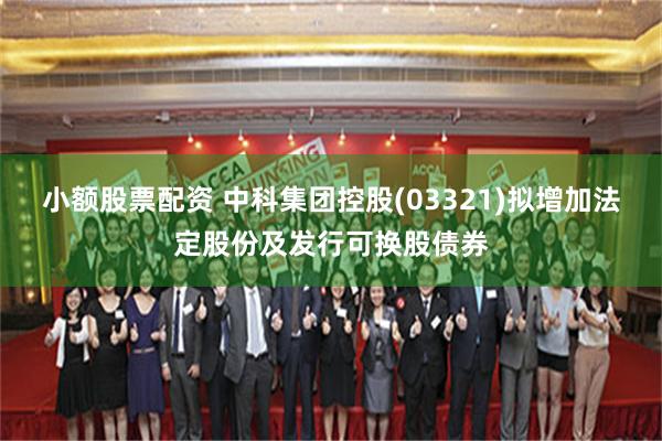 小额股票配资 中科集团控股(03321)拟增加法定股份及发行可换股债券