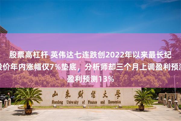 股票高杠杆 英伟达七连跌创2022年以来最长纪录：股价年内涨幅仅7%垫底，分析师却三个月上调盈利预测13%