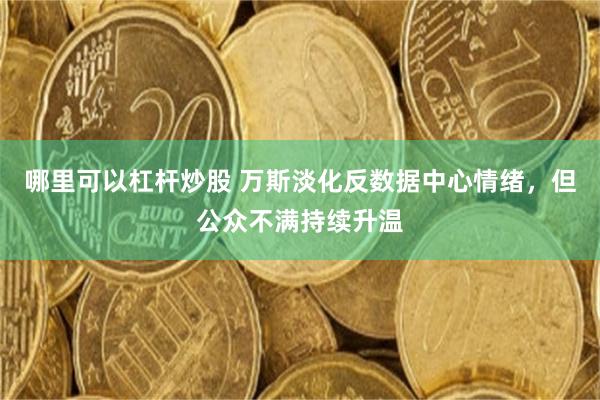 哪里可以杠杆炒股 万斯淡化反数据中心情绪，但公众不满持续升温