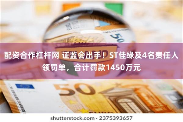 配资合作杠杆网 证监会出手!ST佳缘及4名责任人领罚单,合计罚款1450万元